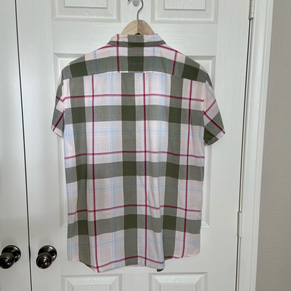 Hugo Boss Orange Label Plaid Button Down Short Sleeve Shirt XL - Picture 2 of 11